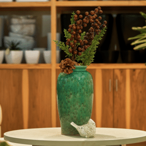 Jarrón de Cerámica Artesanal Aqua Floral