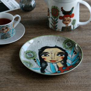Set de 4 Platos Medianos Porcelana Ilustrada Olivia